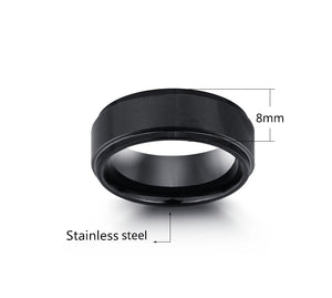 Engraved, Black Stainless Steel Ring