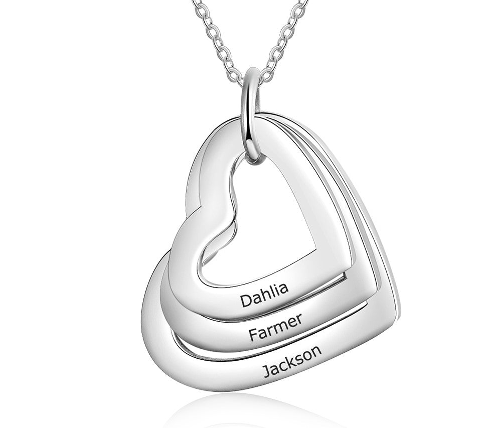 Personalized Family Heart Necklace for Mom