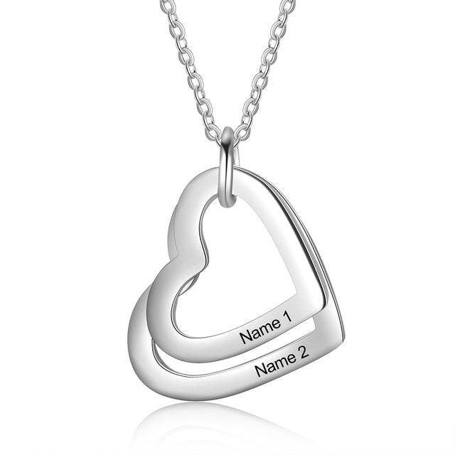 Personalized Family Heart Necklace for Mom