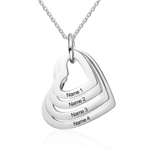 Personalized Family Heart Necklace for Mom