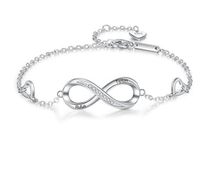 Customized Engraved Sterling Silver Infinity Bracelet