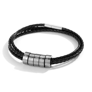 Personalized Men's Braided Leather Bracelet